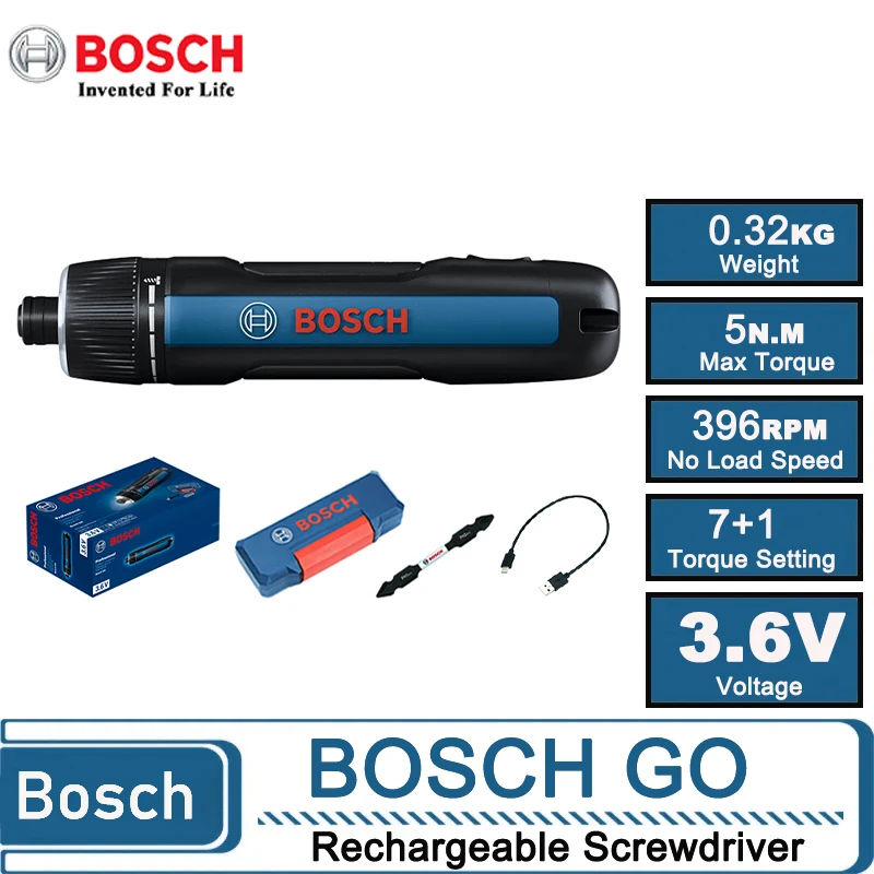 Power Tools For Home - Bezprzewodowy wkrętak elektryczny Bosch GO 3,