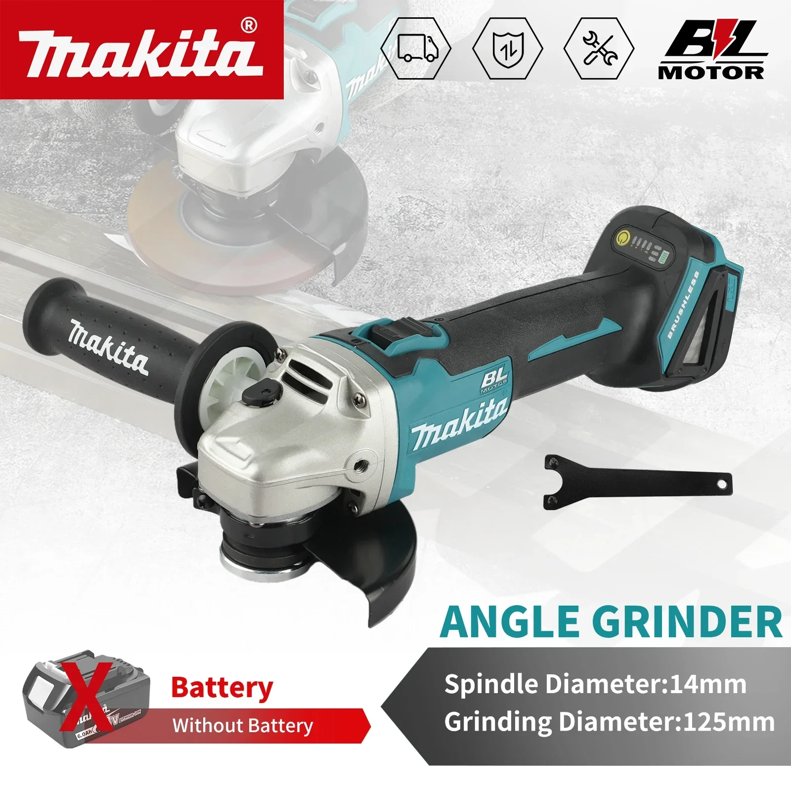 Power Tools In Construction - Do szlifierki bezszczotkowej Makita DGA504, 18