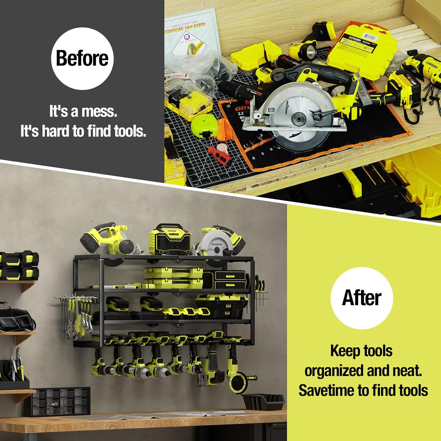 4-poziomowy ścienny organizer  – Power Tools Rack recenzja i cena