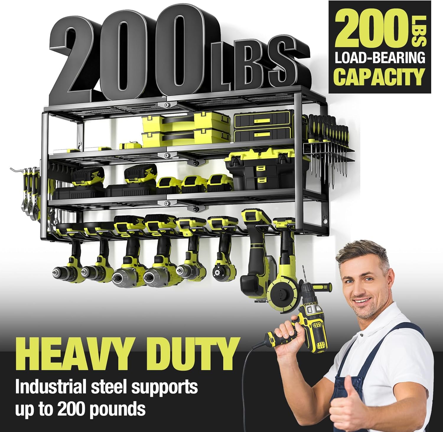 4-poziomowy ścienny organizer  – Power Tools Rack recenzja i cena